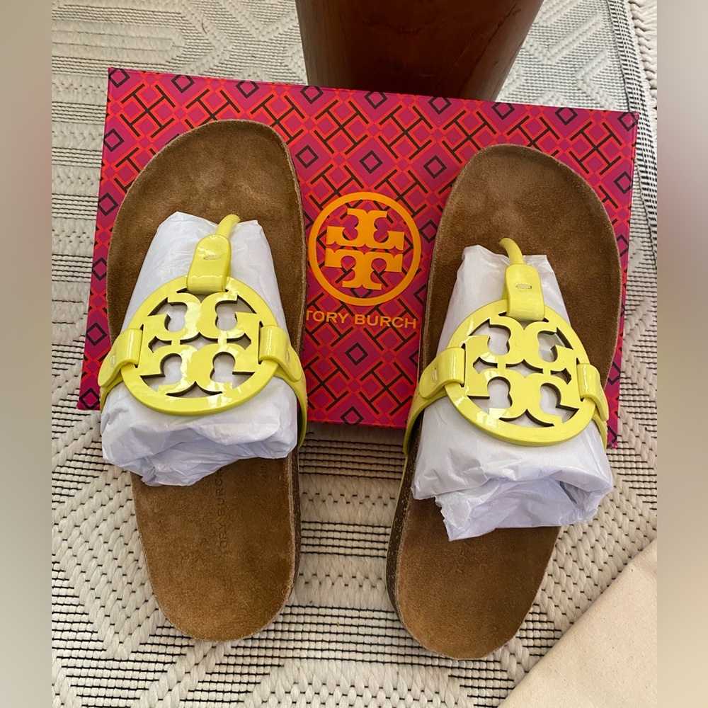 Tory Burch Miller Cloud Soft Patent Leather Sandals - Picture 5 of 7